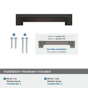 Amerock Cabinet Cup Pull Oil Rubbed Bronze 5-1/16 inch & 6-5/16 inch (128 mm & 160 mm) Center-to-Center Appoint 1 Pack Drawer Pull Cabinet Handle Cabinet Hardware