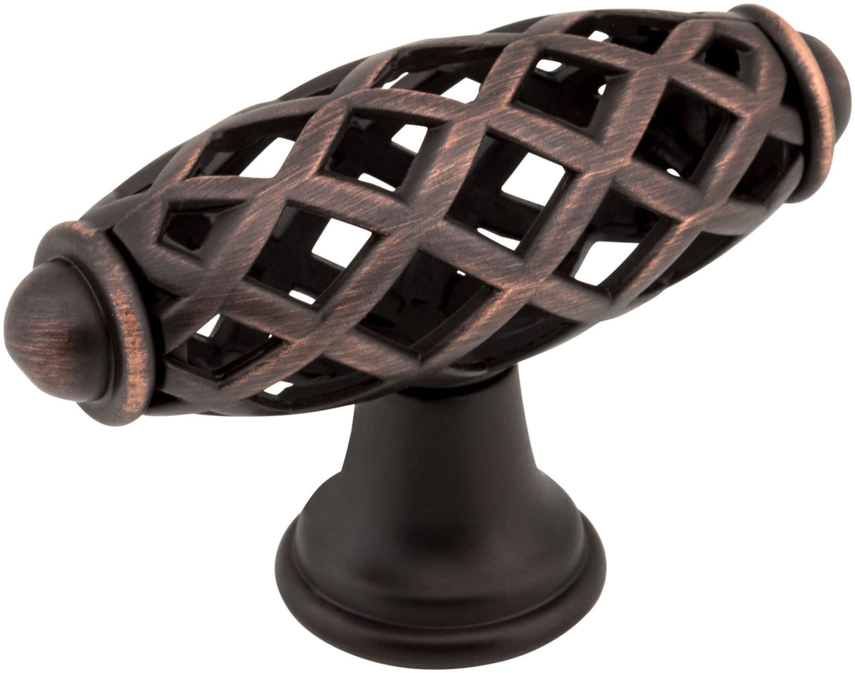 Jeffrey Alexander 749DBAC 2-5/16" Overall Length Brushed Oil Rubbed Bronze Birdcage Tuscany Cabinet "T" Knob