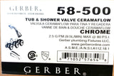 Gerber G0058500 Chrome Hardwater Three Handle Threaded Escutcheon Tub & SHOW...