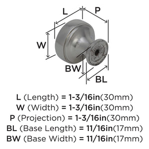Amerock Cabinet Knob Polished Nickel 1-3/16 inch (30 mm) Diameter Highland Ridge 1 Pack Drawer Knob Cabinet Hardware