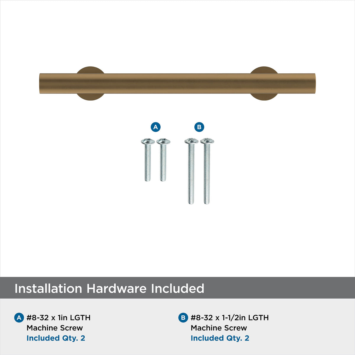 Amerock Cabinet Pull Champagne Bronze 3-3/4 inch (96 mm) Center-to-Center Radius 1 Pack Drawer Pull Cabinet Handle Cabinet Hardware