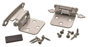 Amerock Cabinet Hinge Variable Overlay Hinge Satin Nickel 2 Pack Self-Closing Hinge Face Mount Hinge Cabinet Door Hinge