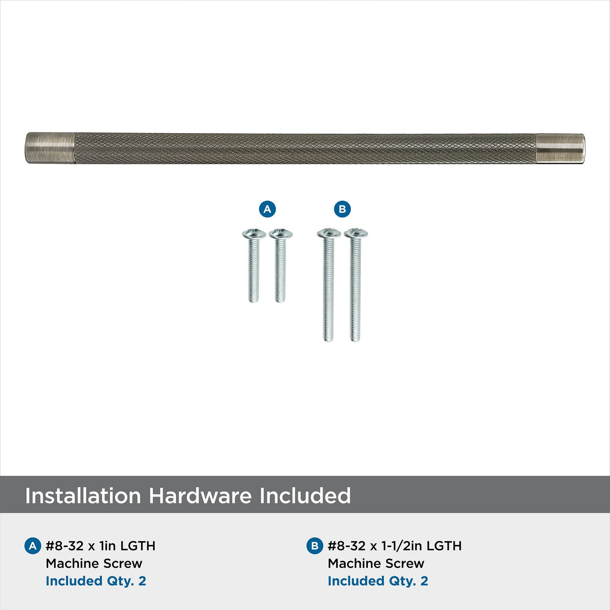 Amerock Kitchen Cabinet Pull Gunmetal 10-1/16 in (256 mm) Center-to-Center Bronx 1 Pack Furniture Hardware Cabinet Handle Bathroom Drawer Pull