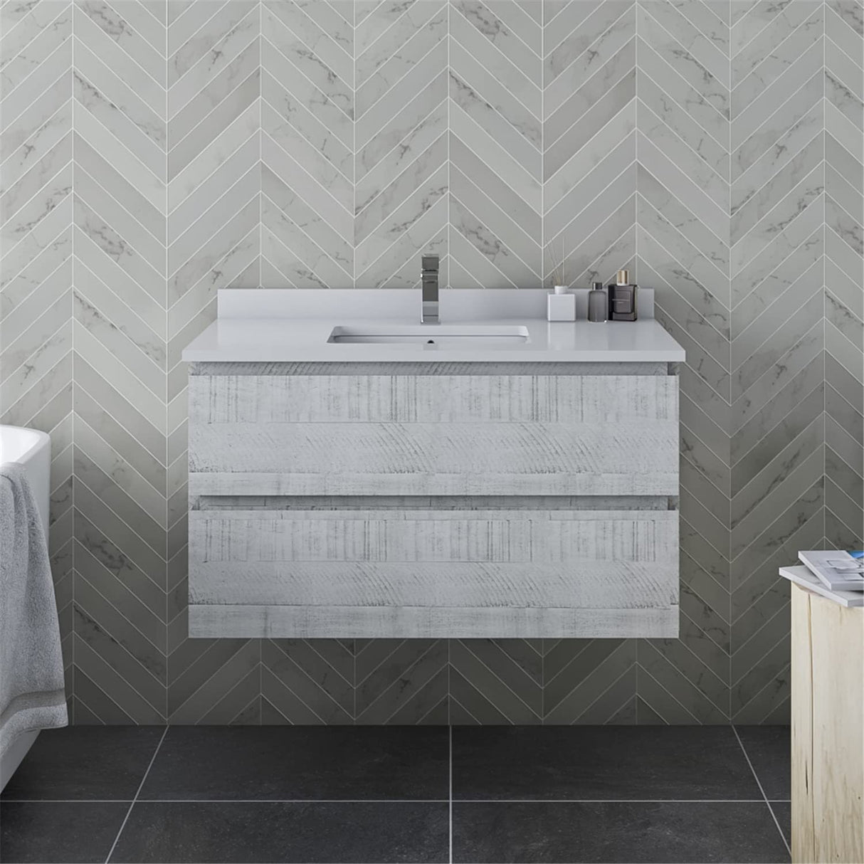 Fresca FCB3136RWH-CWH-U Modern Bathroom Vanity
