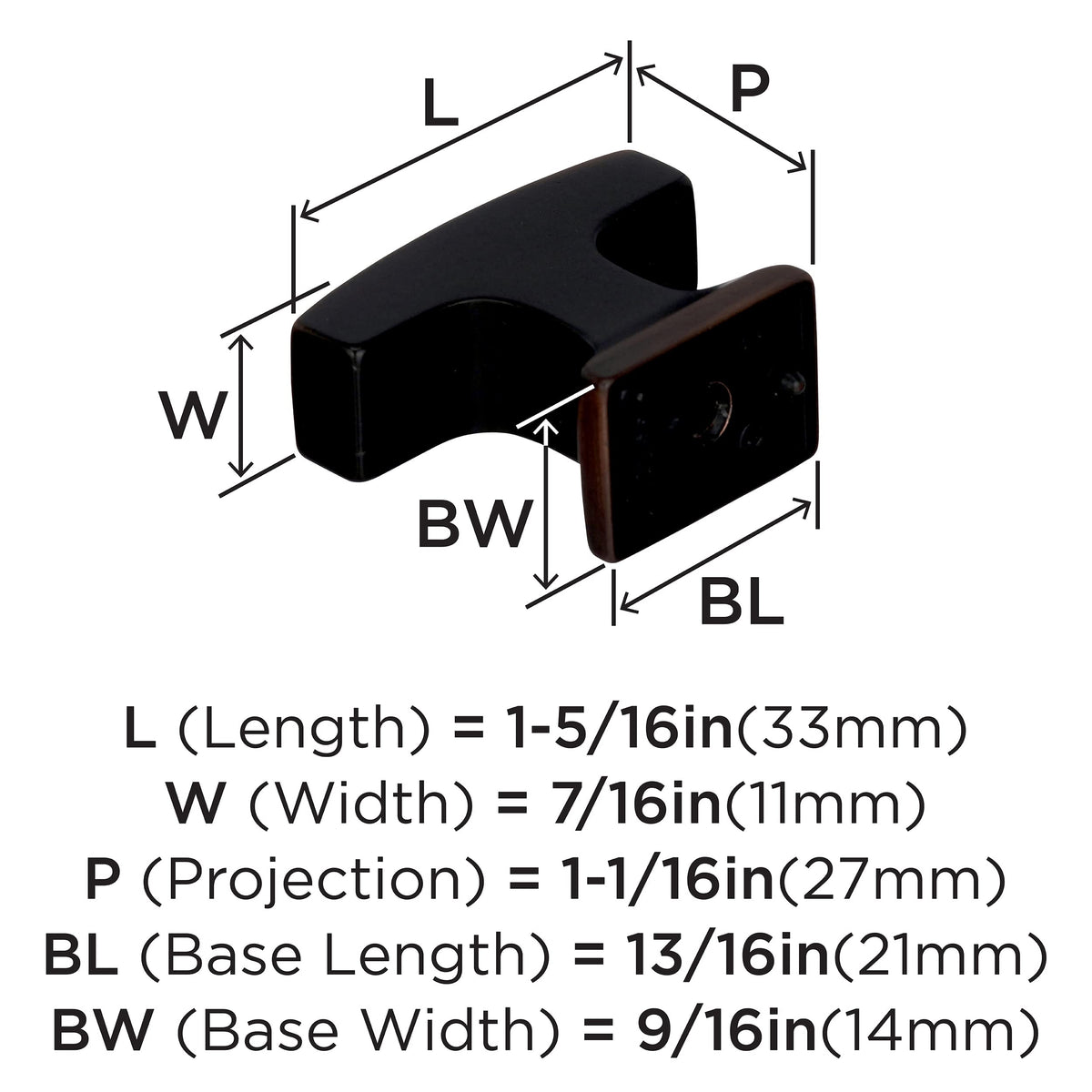 Amerock Cabinet Knob Oil Rubbed Bronze 1-5/16 inch (33 mm) Length Westerly 1 Pack Drawer Knob Cabinet Hardware