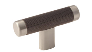 Amerock Cabinet Knob Satin Nickel/Oil-Rubbed Bronze 2-5/8 inch (67 mm) Length Esquire 1 Pack Drawer Knob Cabinet Hardware