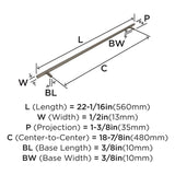 Amerock Cabinet Pull Gunmetal 18-7/8 inch (480 mm) Center to Center Bar Pulls 1 Pack Drawer Pull Drawer Handle Cabinet Hardware