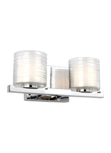 Feiss VS24202CH Volo Glass Wall Vanity Bath Lighting, Chrome, 2-Light (14"W x 6"H) 80watts