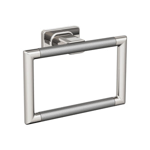 Amerock BH26612PNSS Polished Nickel/Stainless Steel Towel Ring 5-1/4 in (133 mm) Towel Holder Esquire Hand Towel Holder for Bathroom Wall Small Kitchen Towel Holder Bath Accessories