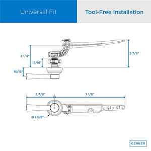 Gerber GA70036054 Chrome Universal Tank Levers
