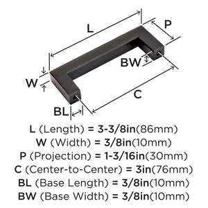 Amerock Cabinet Pull Oil Rubbed Bronze 3 inch (76 mm) Center to Center Monument 1 Pack Drawer Pull Drawer Handle Cabinet Hardware