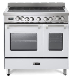 Verona VPFSEE365DW Prestige 36" Electric Glass Top Double Oven Range - White