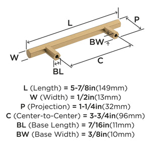 Amerock Cabinet Pull Champagne Bronze 3-3/4 inch (96 mm) Center-to-Center Caliber 1 Pack Drawer Pull Cabinet Handle Cabinet Hardware