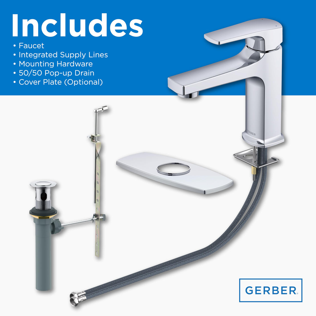 Gerber D225070BN Tribune Single Handle Bathroom Faucet - Brushed Nickel