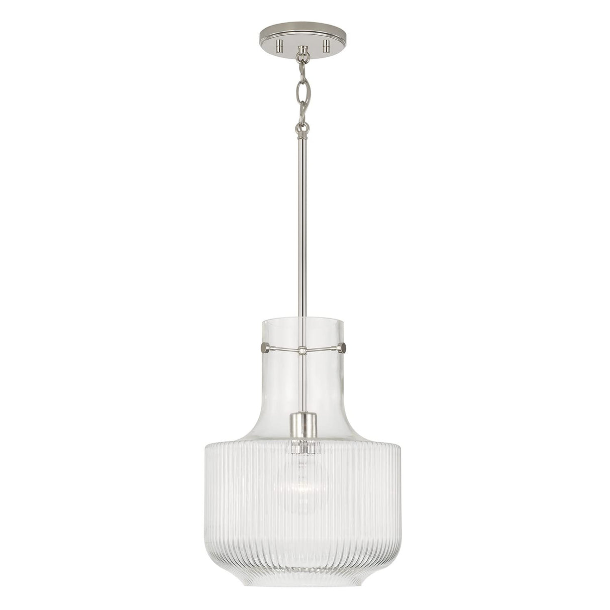 Capital Lighting 345111PN Nyla 1 Light Pendant Polished Nickel