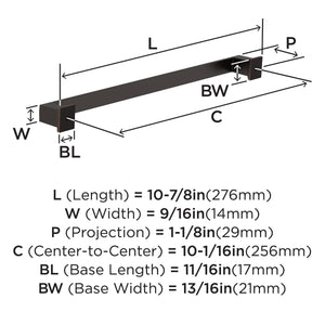 Amerock BP37361ORB Oil Rubbed Bronze Cabinet Pull 10-1/16 in (256 mm) Center-to-Center Cabinet Handle Appoint Drawer Pull Kitchen Cabinet Handle Furniture Hardware