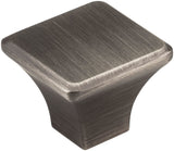 Jeffrey Alexander 972L-BNBDL 1-1/4" Overall Length Brushed Pewter Square Marlo Cabinet Knob