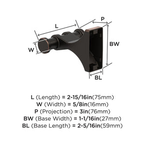 Amerock BH36050ORB Oil Rubbed Bronze Double Robe Hook 2-15/16 in. (75 mm) Length Towel Holder Davenport Towel Hook for Bathroom Bathroom Hardware Bath Accessories