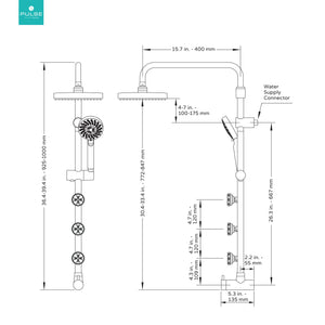 PULSE ShowerSpas 1028-MB-1.8GPM Matte Black Lanikai ShowerSpa Shower System, 1.8 GPM
