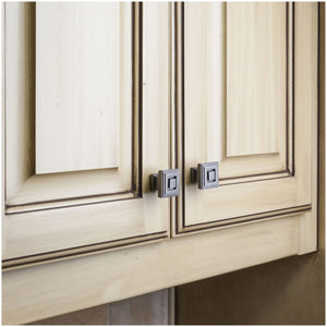 Jeffrey Alexander 585DBAC 1" Overall Length Brushed Oil Rubbed Bronze Square Delmar Cabinet Knob
