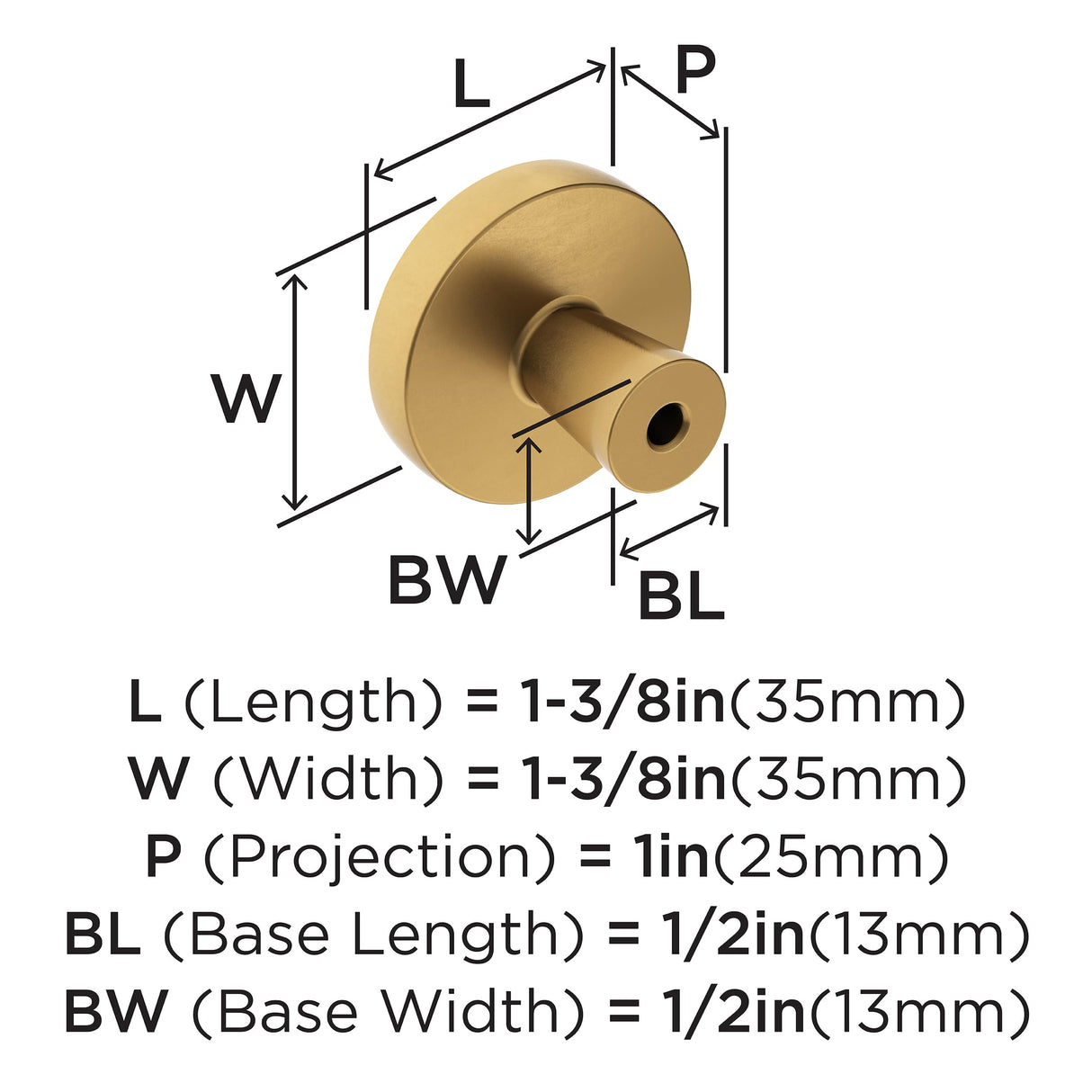 Amerock Cabinet Knob Matte Black/Champagne Bronze 1-3/8 inch (35 mm) Diameter Mergence 1 Pack Drawer Knob Cabinet Hardware