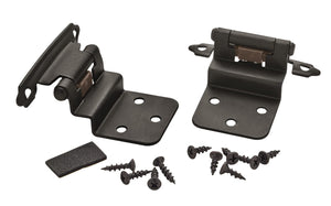 Amerock Cabinet Hinge 3/8 inch (10 mm) Inset Hinge with Variable Overlay Matte Black 2 Pack Self-Closing Hinge Face Mount Hinge Cabinet Door Hinge