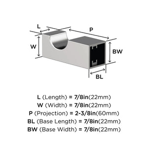 Amerock BH3608026 Chrome Single Robe Hook 7/8 in. (22 mm) Length Towel Holder Monument Towel Hook for Bathroom Bathroom Hardware Bath Accessories