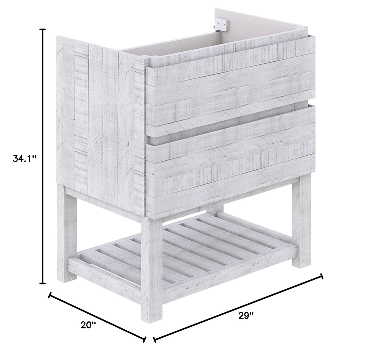 Fresca FCB3130RWH-FS Fresca Formosa 29" Floor Standing Open Bottom Modern Bathroom Cabinet in Rustic White