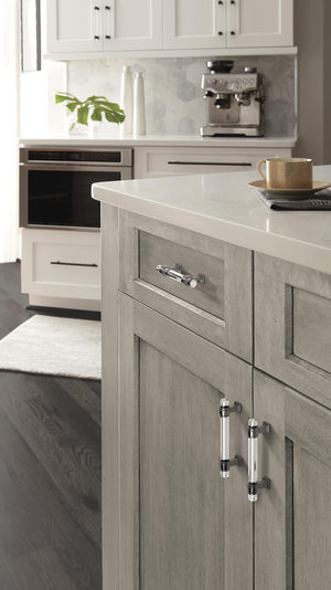 Amerock Cabinet Pull Clear/Gunmetal 3 inch (76 mm) Center to Center Glacio 1 Pack Drawer Pull Drawer Handle Cabinet Hardware