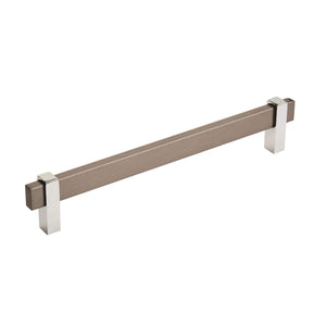 Amerock Cabinet Pull Black Brushed Nickel/Polished Chrome 7-9/16 inch (192 mm) Center to Center Mulino 1 Pack Drawer Pull Drawer Handle Cabinet Hardware