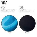 VIGO Rectangular Turquoise Water Glass Vessel Bathroom Sink Set With Dior Vessel Faucet In Brushed Nickel