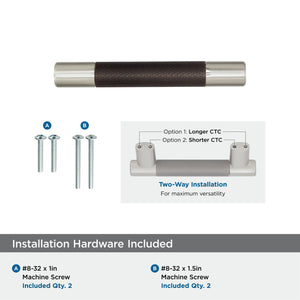 Amerock Cabinet Pull Satin Nickel/Oil-Rubbed Bronze 3inch & 3-3/4 inch (76mm & 96 mm) Center to Center Esquire 1 Pack Drawer Pull Drawer Handle Cabinet Hardware