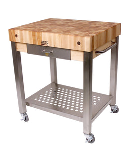 John Boos CUCT34-D Cucina Americana Technica Kitchen Cart with Butcher Block Top Counter Height: 2.25