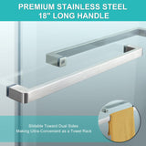 Milano Double Sliding Shower Door, 60 in.W x 74 in.H Framed Shower Door 5/16"(8mm) Clear Tempered Glass, 18 inch Pull Handle, Stainless Steel Hardware, Matte Black Finished