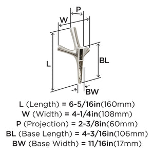 Amerock HBX37016G10 Kodiak Triple Prong Decorative Wall Hook Satin Nickel Hook for Coats, Hats, Backpacks, Bags Hooks for Bathroom, Bedroom, Closet, Entryway, Laundry Room, Office