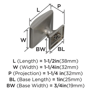 Amerock Cabinet Knob Satin Nickel 1-1/2 inch (38 mm) Length Candler 1 Pack Drawer Knob Cabinet Hardware