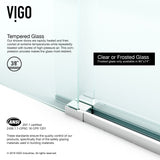 VIGO Adjustable 56 - 60 in. W x 74 in. H Frameless Sliding Rectangle Shower Door with Clear Tempered Glass and Stainless Steel Hardware in Chrome Finish with Reversible Handle - VG6041CHCL6074