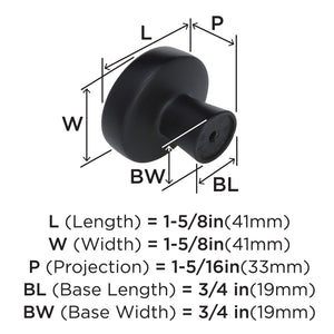 Amerock Cabinet Knob Black Bronze 1-5/8 inch (41 mm) Diameter Blackrock 1 Pack Drawer Knob Cabinet Hardware