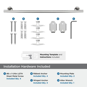 Amerock BH26544PSS Polished Stainless Steel Towel Bar 24 in (610 mm) Towel Rack Arrondi Bathroom Towel Holder Bathroom Hardware Bath Accessories
