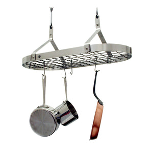 Enclume PR22WG SS Contemporary Ceiling Pot Rack w/ 12 Hooks SS