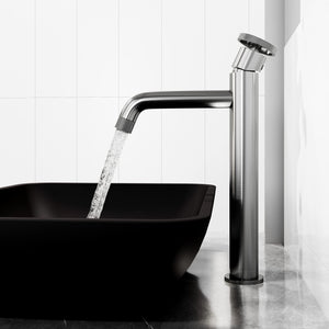VIGO Cass 12 inch H Single Hole Single Handle Bathroom Faucet in Brushed Nickel - Vessel Sink Faucet VG03030BN