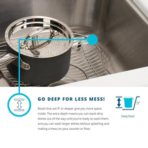Elkay ECTRUF32179RDBG Crosstown 60/40 Double Bowl Farmhouse Stainless Steel Sink Kit