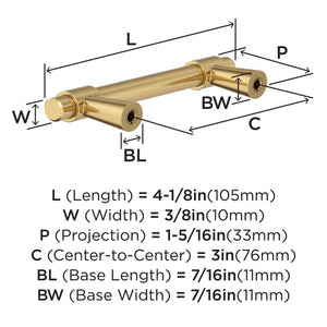 Amerock BP37370CZ Champagne Bronze Cabinet Pull 3 in (76 mm) Center-to-Center Cabinet Handle Destine Drawer Pull Kitchen Cabinet Handle Furniture Hardware