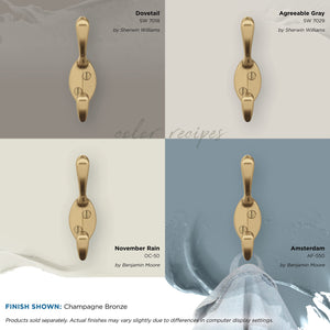 Amerock H55451CZ Noble Double Prong Decorative Wall Hook Champagne Bronze Hook for Coats, Hats, Backpacks, Bags Hooks for Bathroom, Bedroom, Closet, Entryway, Laundry Room, Office