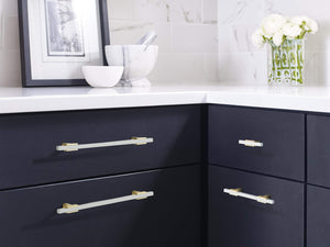 Amerock Cabinet Pull Brushed Gold/White 7-9/16 inch (192 mm) Center to Center Urbanite 1 Pack Drawer Pull Drawer Handle Cabinet Hardware