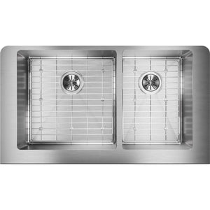 Elkay ECTRUF32179RDBG Crosstown 60/40 Double Bowl Farmhouse Stainless Steel Sink Kit