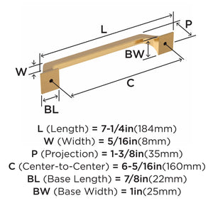 Amerock Cabinet Pull Champagne Bronze 6-5/16 inch (160 mm) Center-to-Center Exceed 1 Pack Drawer Pull Cabinet Handle Cabinet Hardware