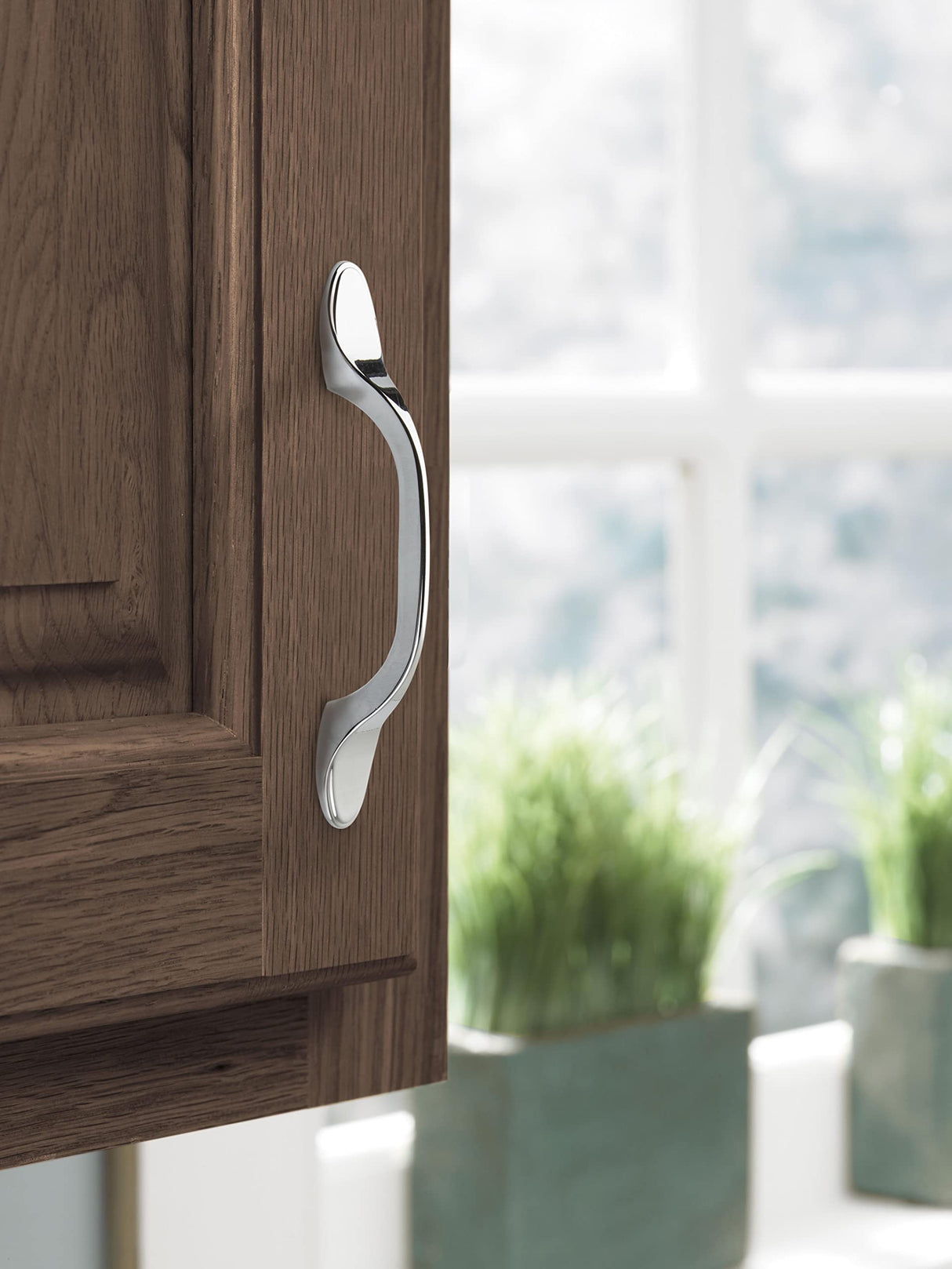 Amerock Cabinet Pull Polished Chrome 3 inch (76 mm) Center-to-Center Ravino 1 Pack Drawer Pull Drawer Handle Cabinet Hardware