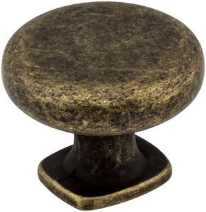 Jeffrey Alexander MO6303ABM-D 1-3/8" Diameter Distressed Antique Brass Belcastel 1 Cabinet Knob