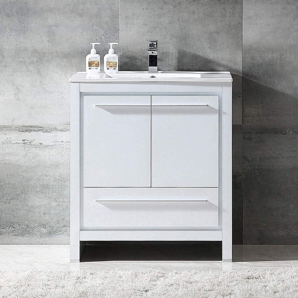 Fresca FCB8130HA-I Fresca Allier Rio 30" Ash Gray Modern Bathroom Cabinet w/ Sink